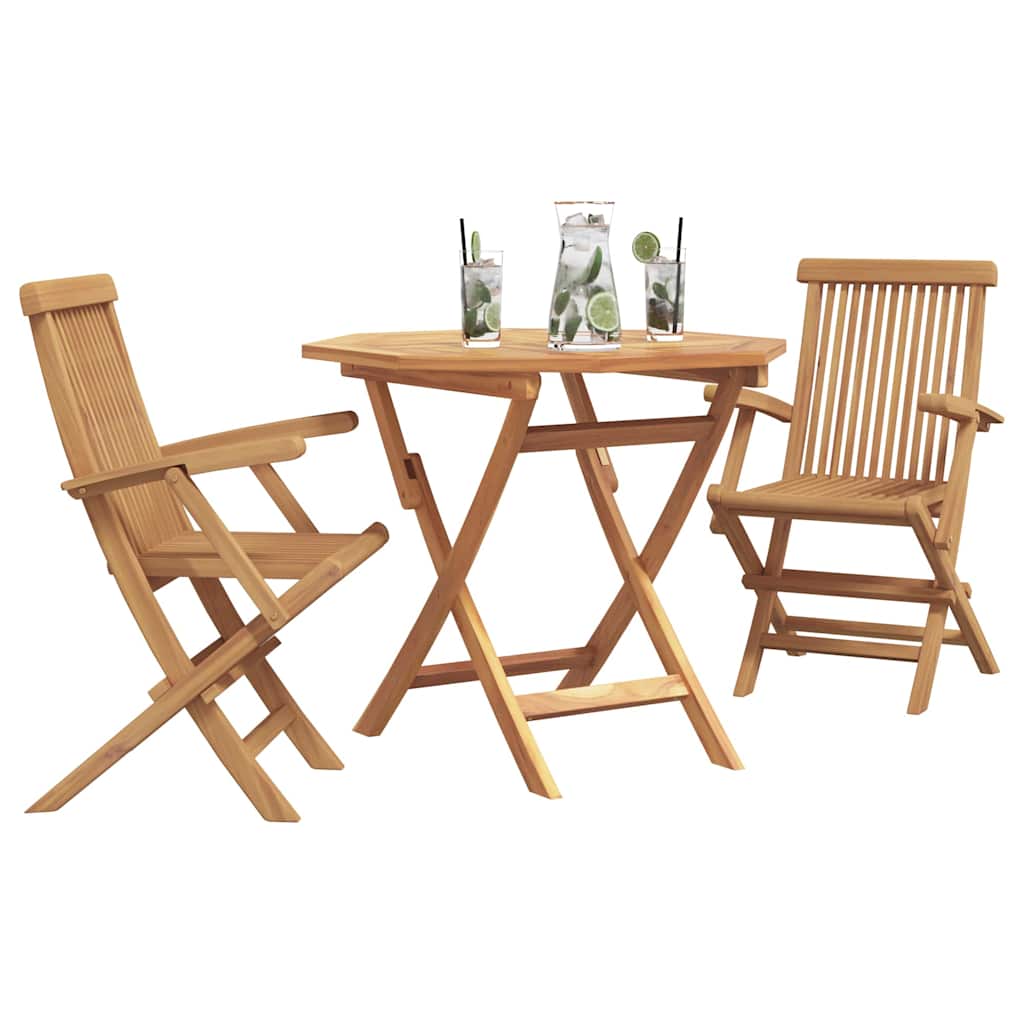 Garten-Essgruppe 2 pcs Braun Teak-Massivholz