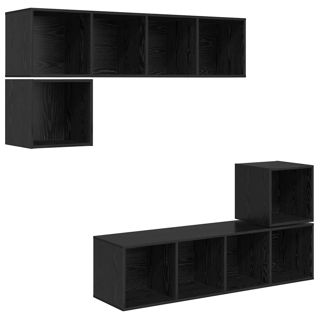TV-Schrank-Set 4 pcs Schwarze Eiche 37 x 37 x 142,5 cm