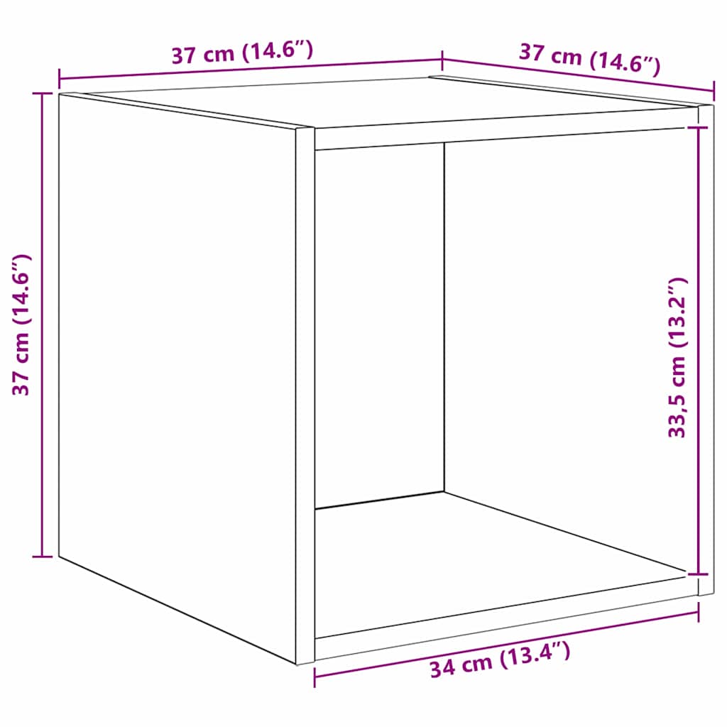 TV-Schrank-Set 4 pcs Schwarze Eiche 37 x 37 x 142,5 cm