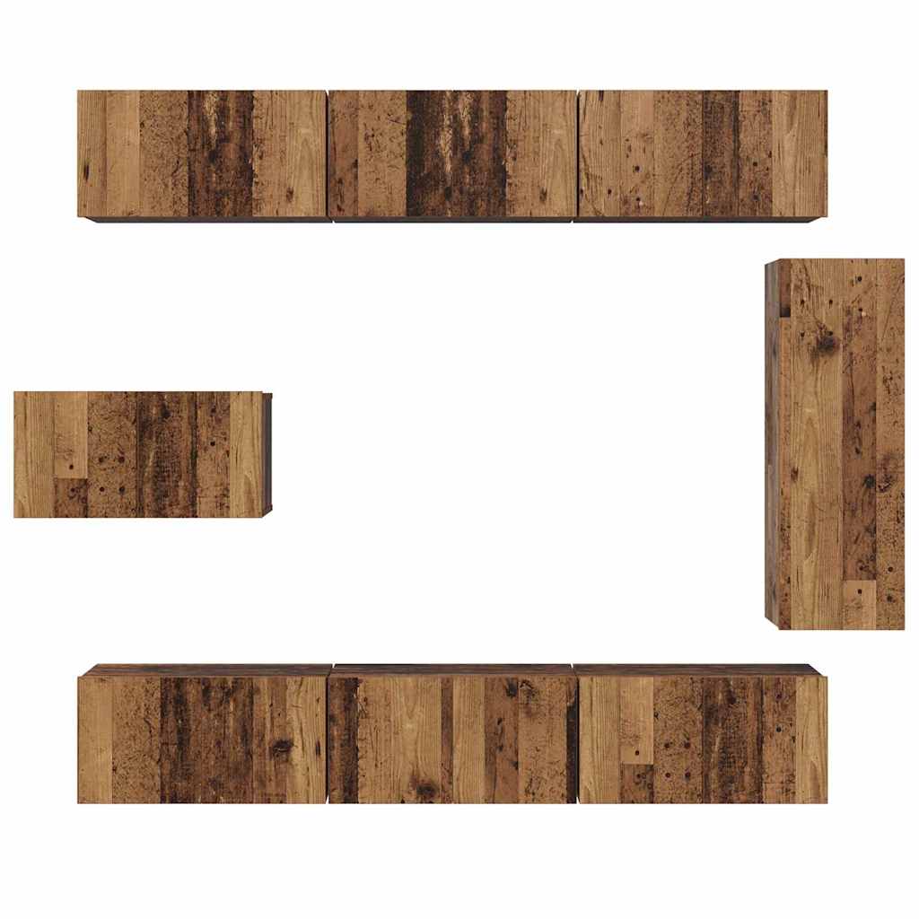 TV-Schrank-Set 8 pcs Altholz 30,5 x 30 x 90 cm Holzwerkstoff