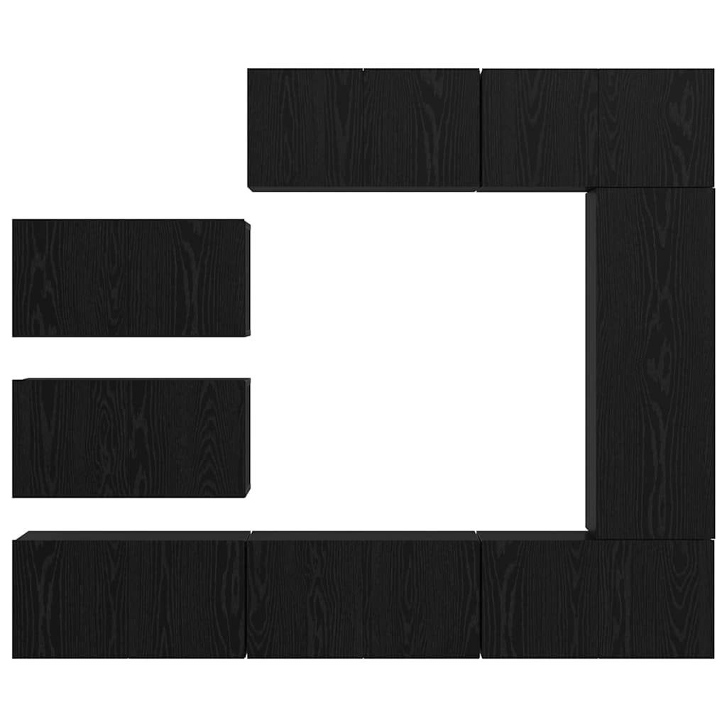 TV-Schrank-Set 8 pcs Schwarze Eiche 30,5 x 30 x 90 cm