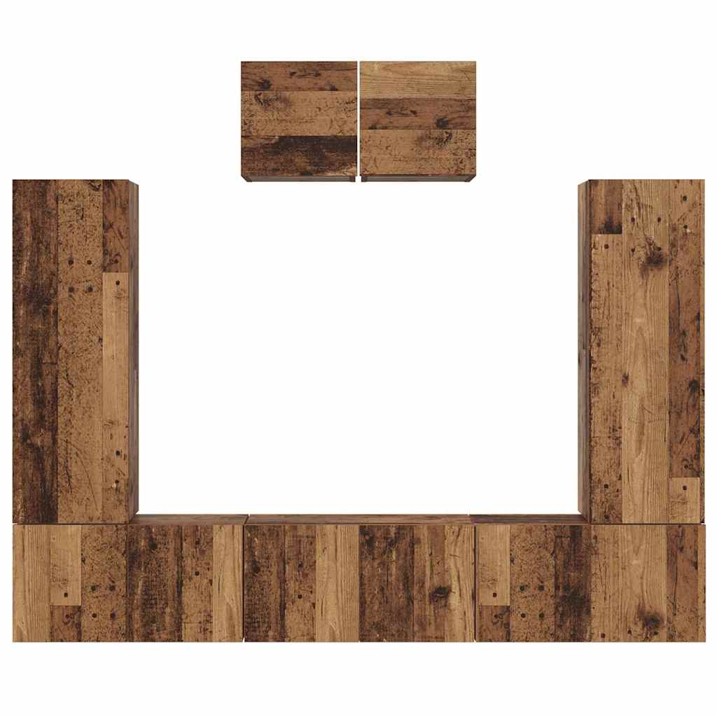 TV-Schrank-Set 7 pcs Altholz 180 x 30 x 120 cm Holzwerkstoff