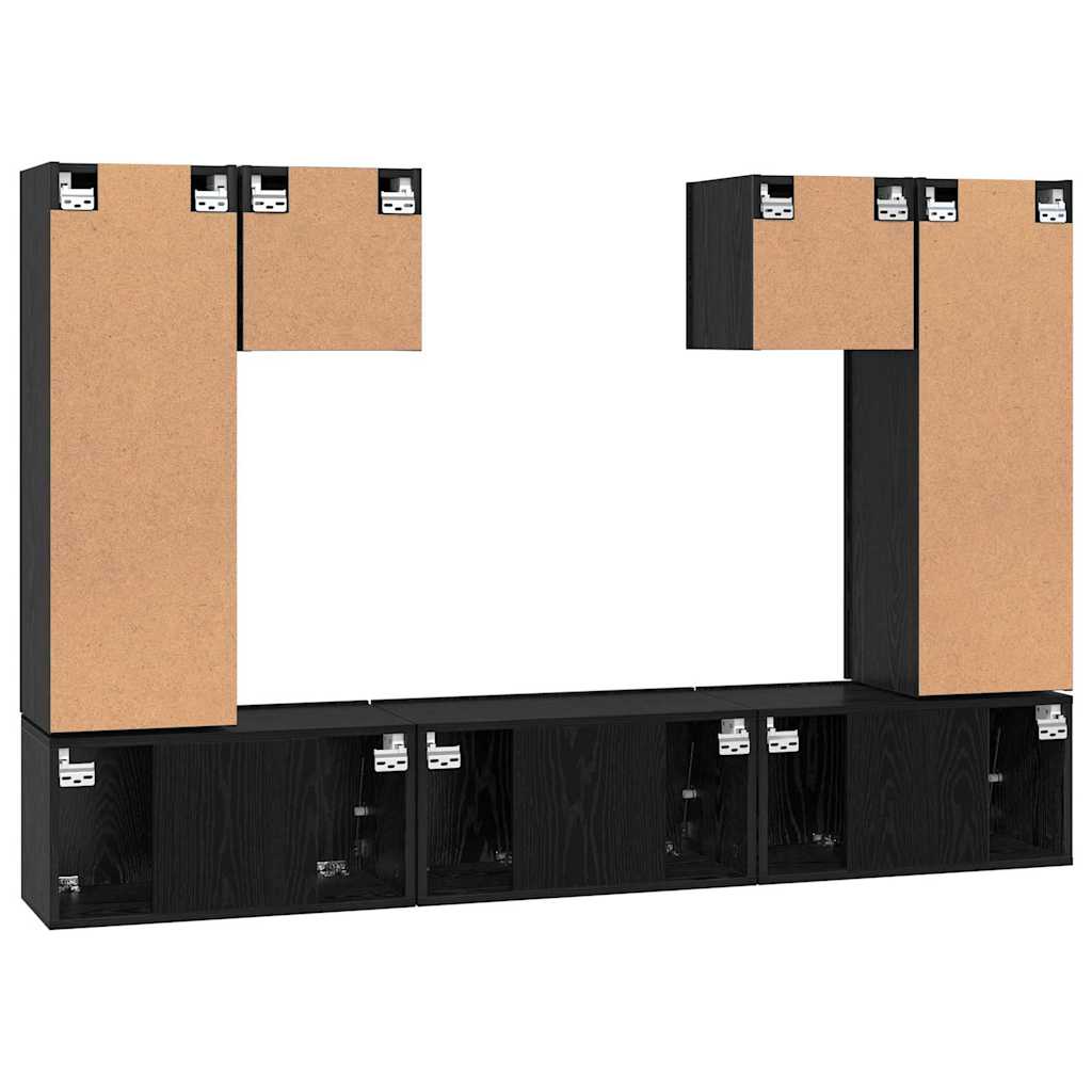 TV-Schrank-Set 7 pcs Schwarze Eiche 180 x 30 x 120 cm