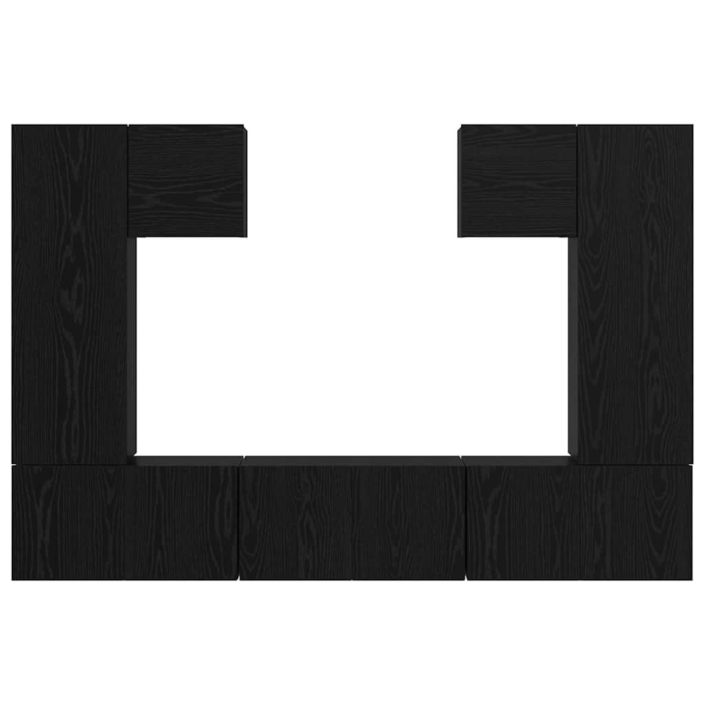 TV-Schrank-Set 7 pcs Schwarze Eiche 180 x 30 x 120 cm