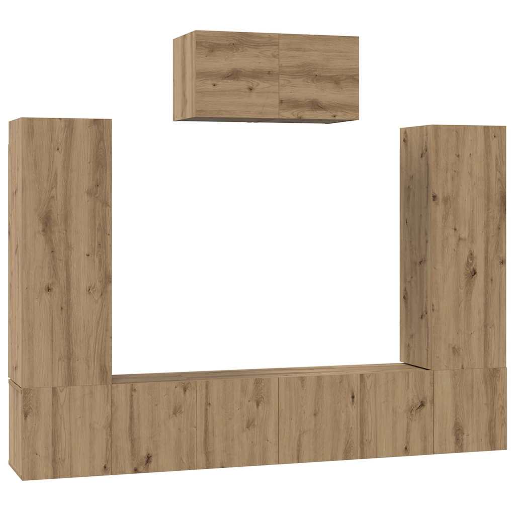 TV-Schrank-Set 7 pcs Eiche handwerklich 180 x 30 x 120 cm