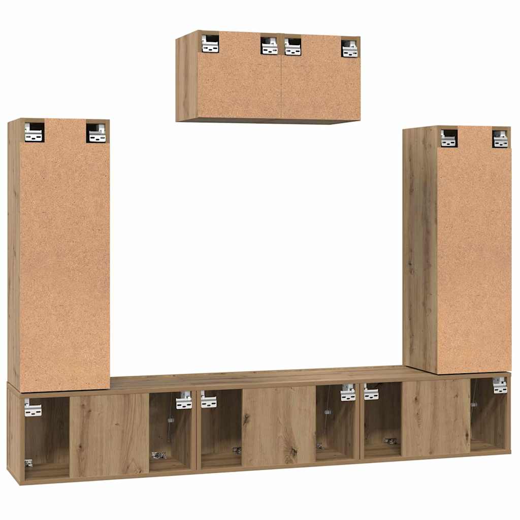TV-Schrank-Set 7 pcs Eiche handwerklich 180 x 30 x 120 cm