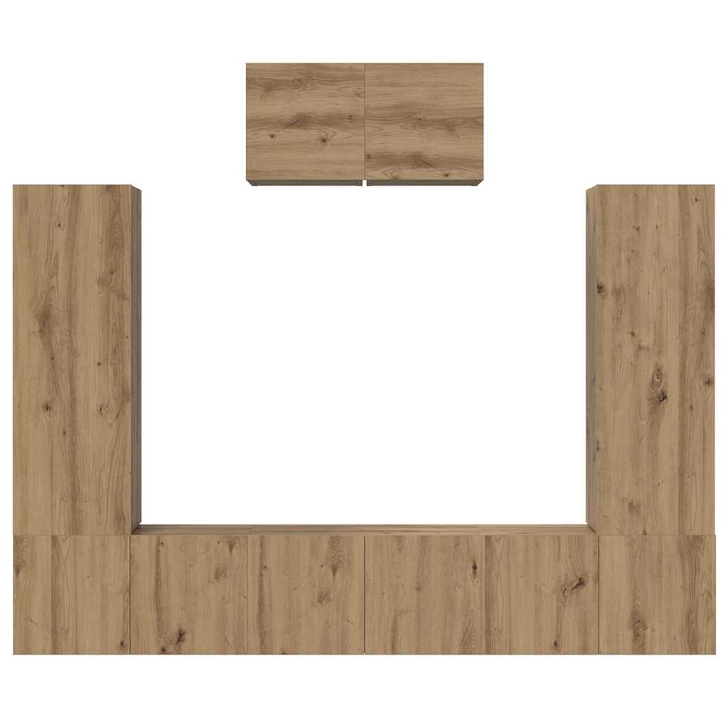 TV-Schrank-Set 7 pcs Eiche handwerklich 180 x 30 x 120 cm