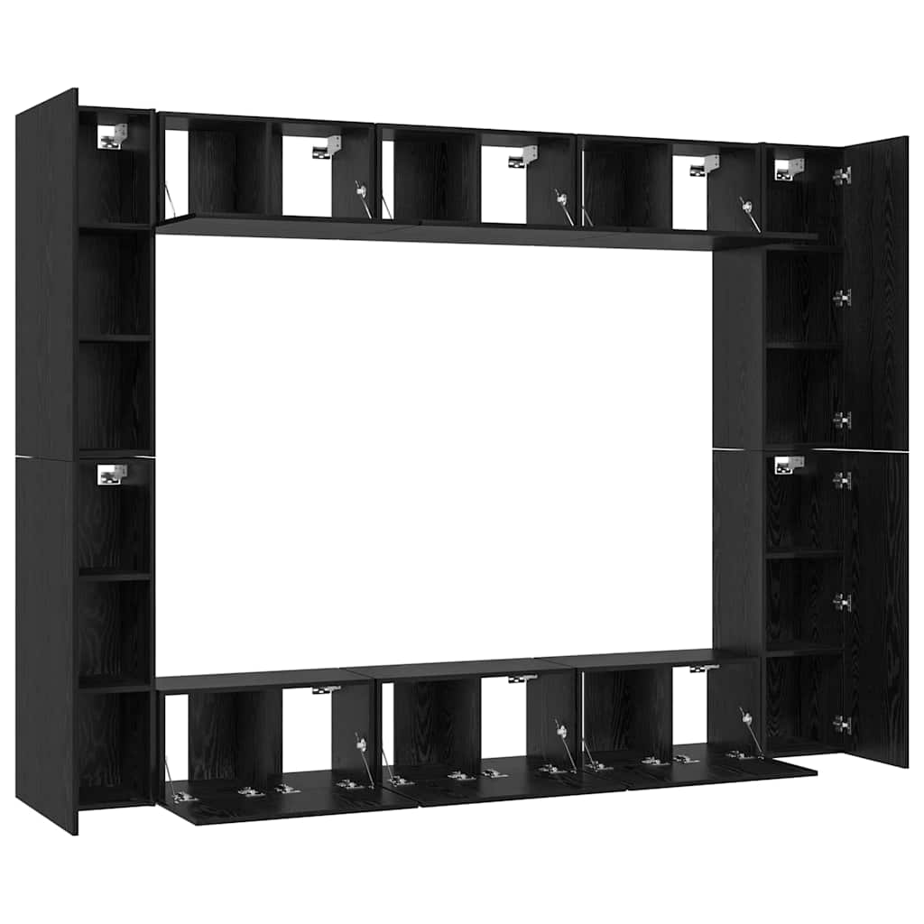 TV-Schrank-Set 10 pcs Schwarze Eiche Mittel 30,5 x 30 x 90 cm