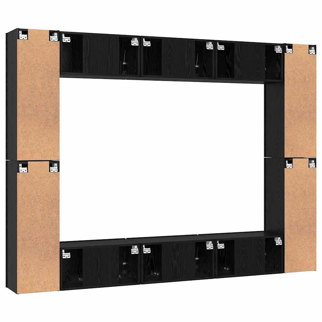 TV-Schrank-Set 10 pcs Schwarze Eiche Mittel 30,5 x 30 x 90 cm