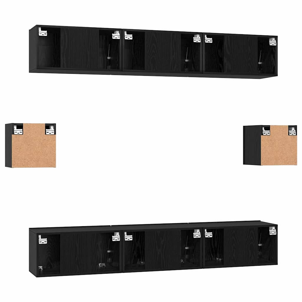 TV-Schrank-Set 8 pcs Schwarze Eiche 60 x 30 x 30 cm