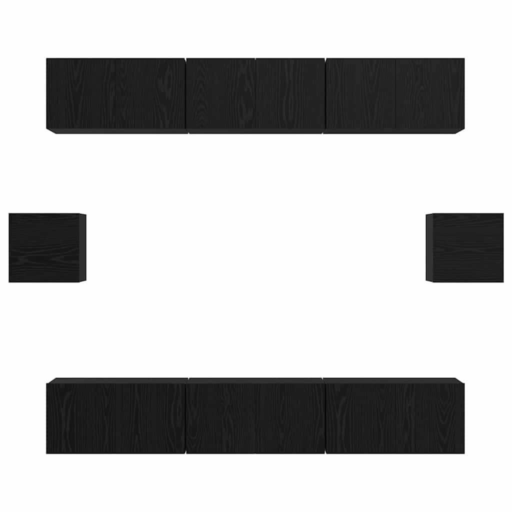 TV-Schrank-Set 8 pcs Schwarze Eiche 60 x 30 x 30 cm