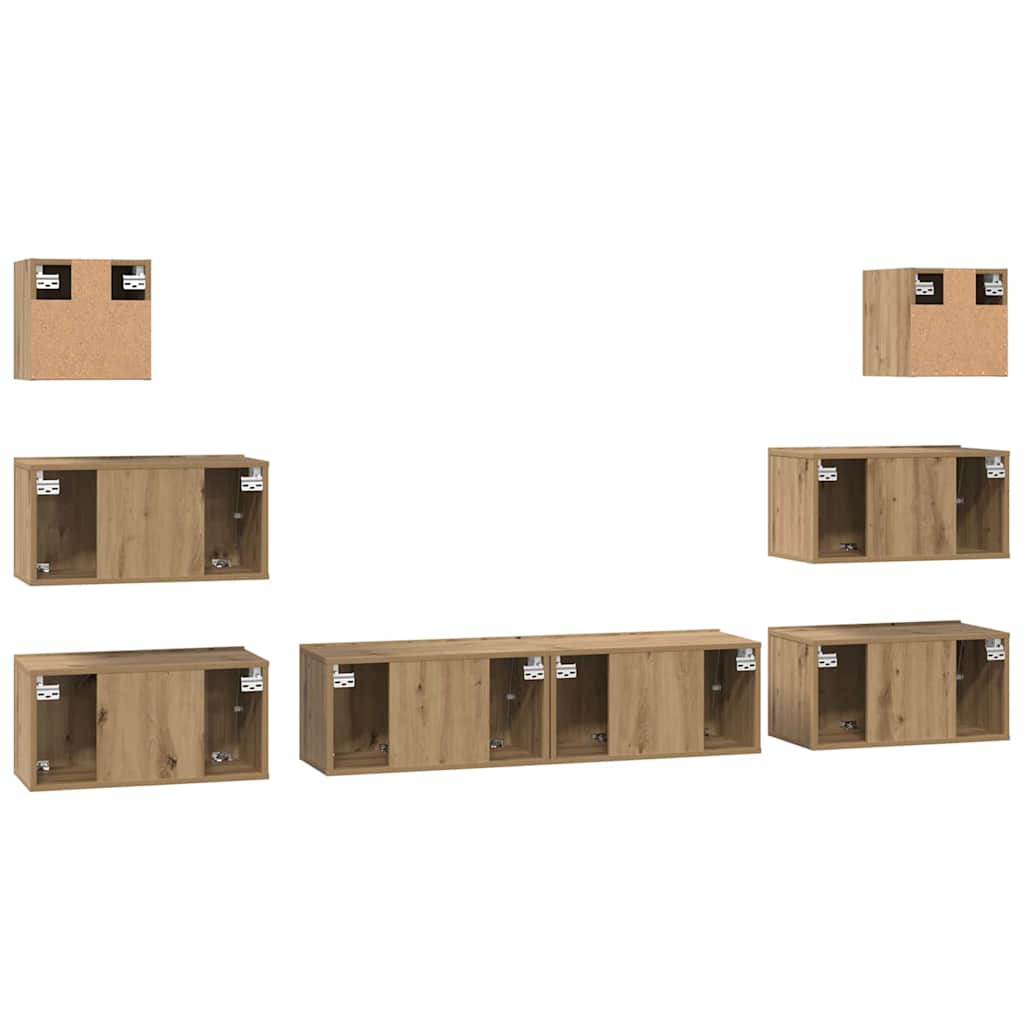 TV-Schrank-Set 8 pcs Eiche handwerklich 60 x 30 x 30 cm