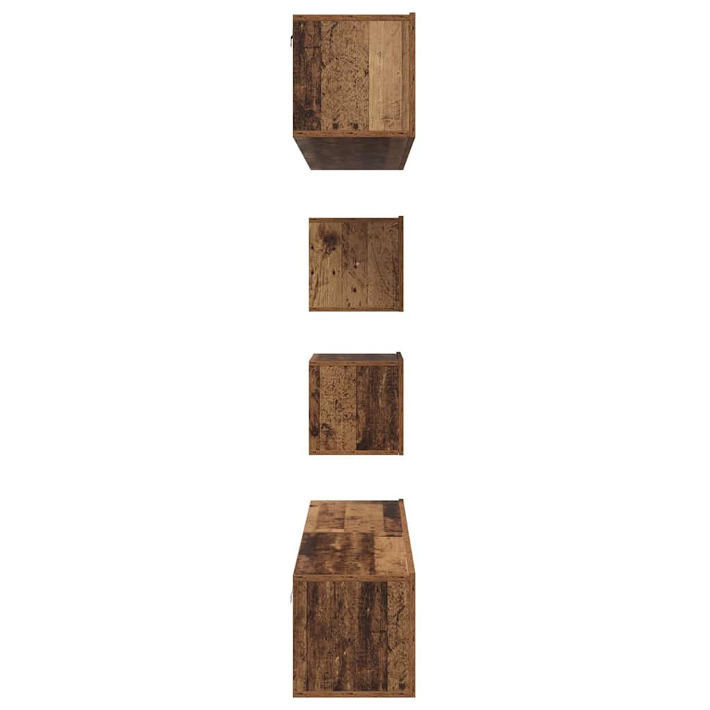 TV-Schrank Set Wandmontiert 6 pcs Altholz Mittel Holzwerkstoff
