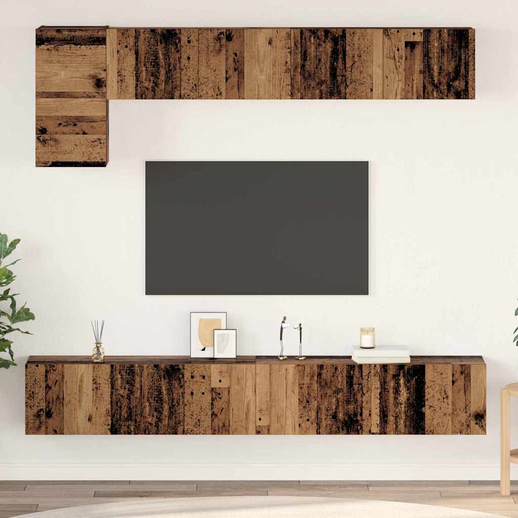 TV-Schrank-Set 5 pcs Altholz 100 x 30 x 30 cm Holzwerkstoff