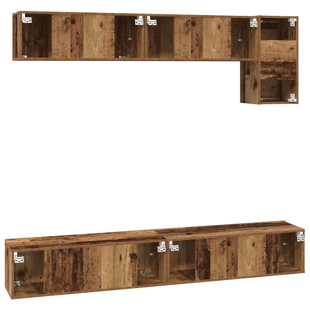 TV-Schrank-Set 5 pcs Altholz 100 x 30 x 30 cm Holzwerkstoff