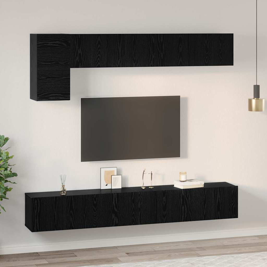TV-Schrank-Set 5 pcs Schwarze Eiche 100 x 30 x 30 cm