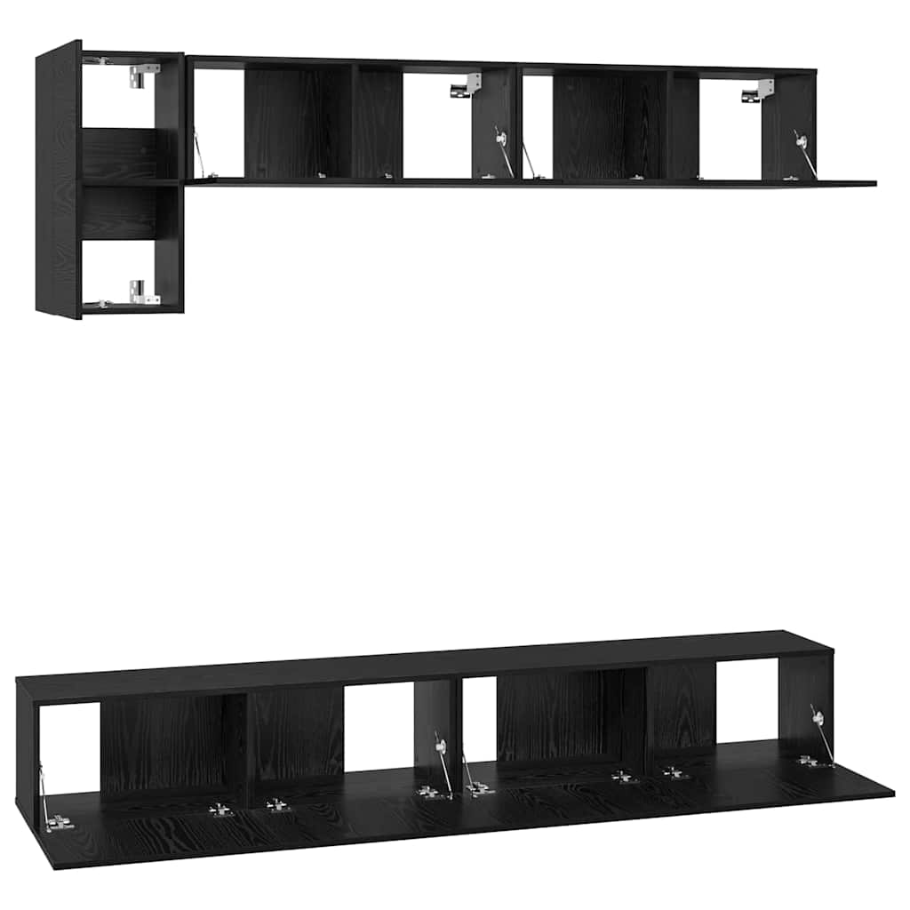 TV-Schrank-Set 5 pcs Schwarze Eiche 100 x 30 x 30 cm