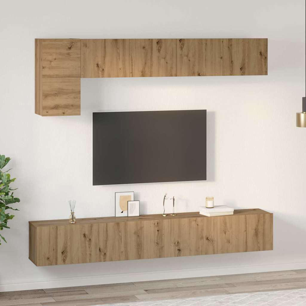 TV-Schrank-Set 5 pcs Eiche handwerklich 100 x 30 x 30 cm