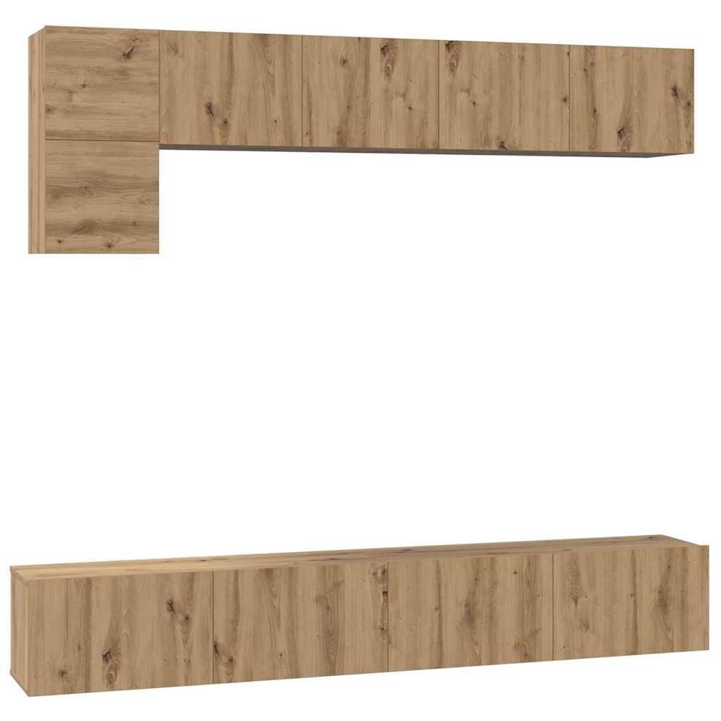 TV-Schrank-Set 5 pcs Eiche handwerklich 100 x 30 x 30 cm