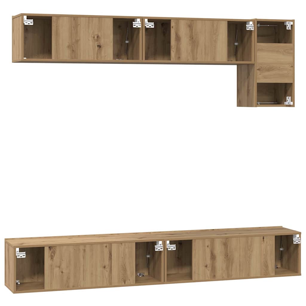 TV-Schrank-Set 5 pcs Eiche handwerklich 100 x 30 x 30 cm
