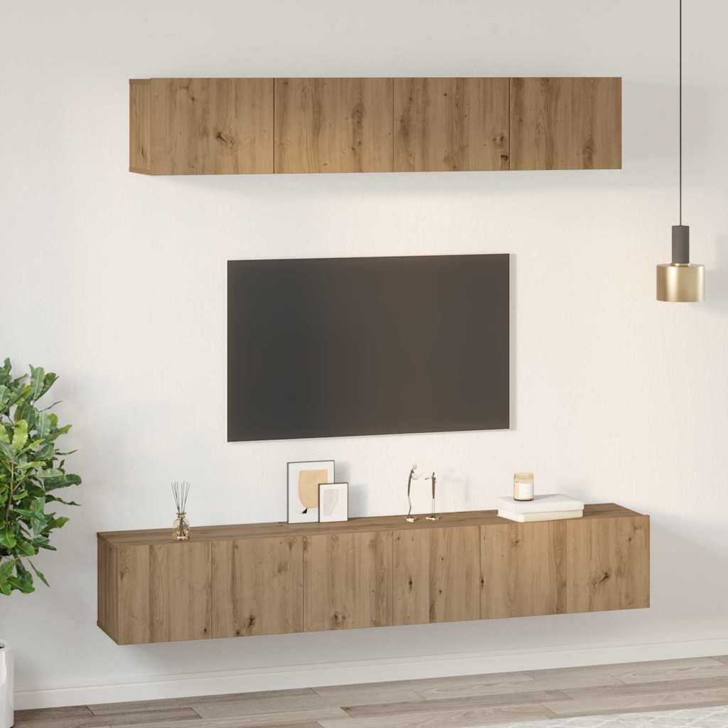 TV-Schrank-Set 5 pcs Eiche handwerklich 100 x 30 x 30 cm