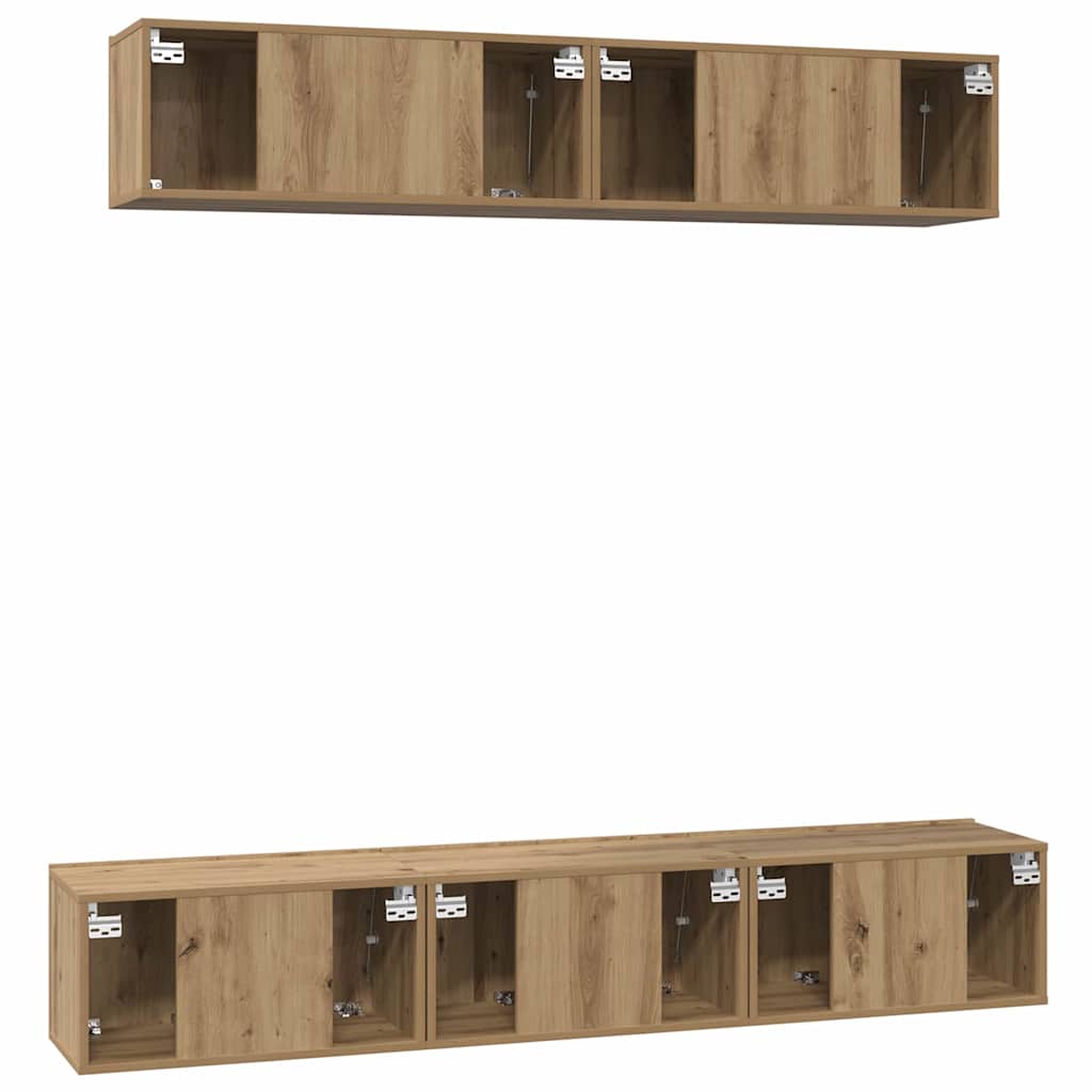 TV-Schrank-Set 5 pcs Eiche handwerklich 100 x 30 x 30 cm