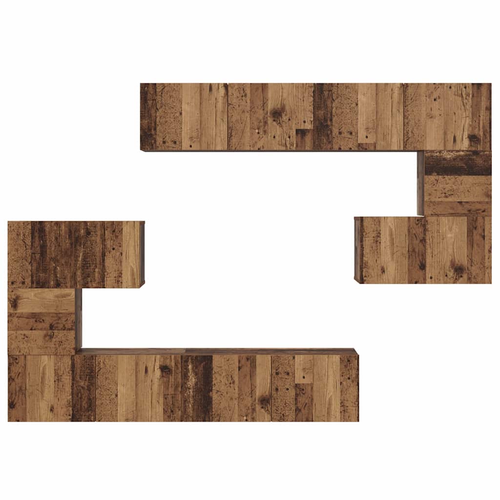 TV-Schrank-Set 8 pcs Altholz 80 x 30 x 30 cm Holzwerkstoff