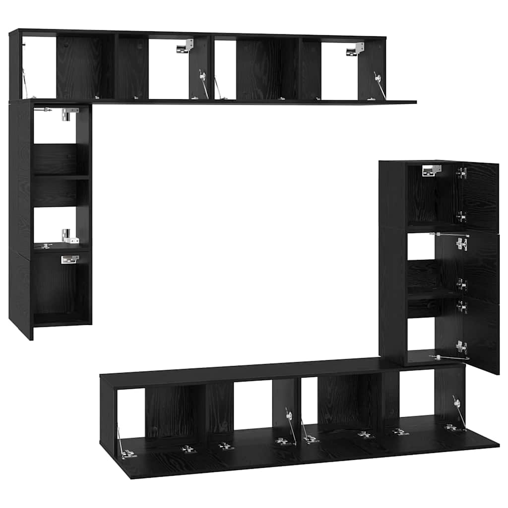 TV-Schrank-Set 8 pcs Schwarze Eiche 80 x 30 x 30 cm