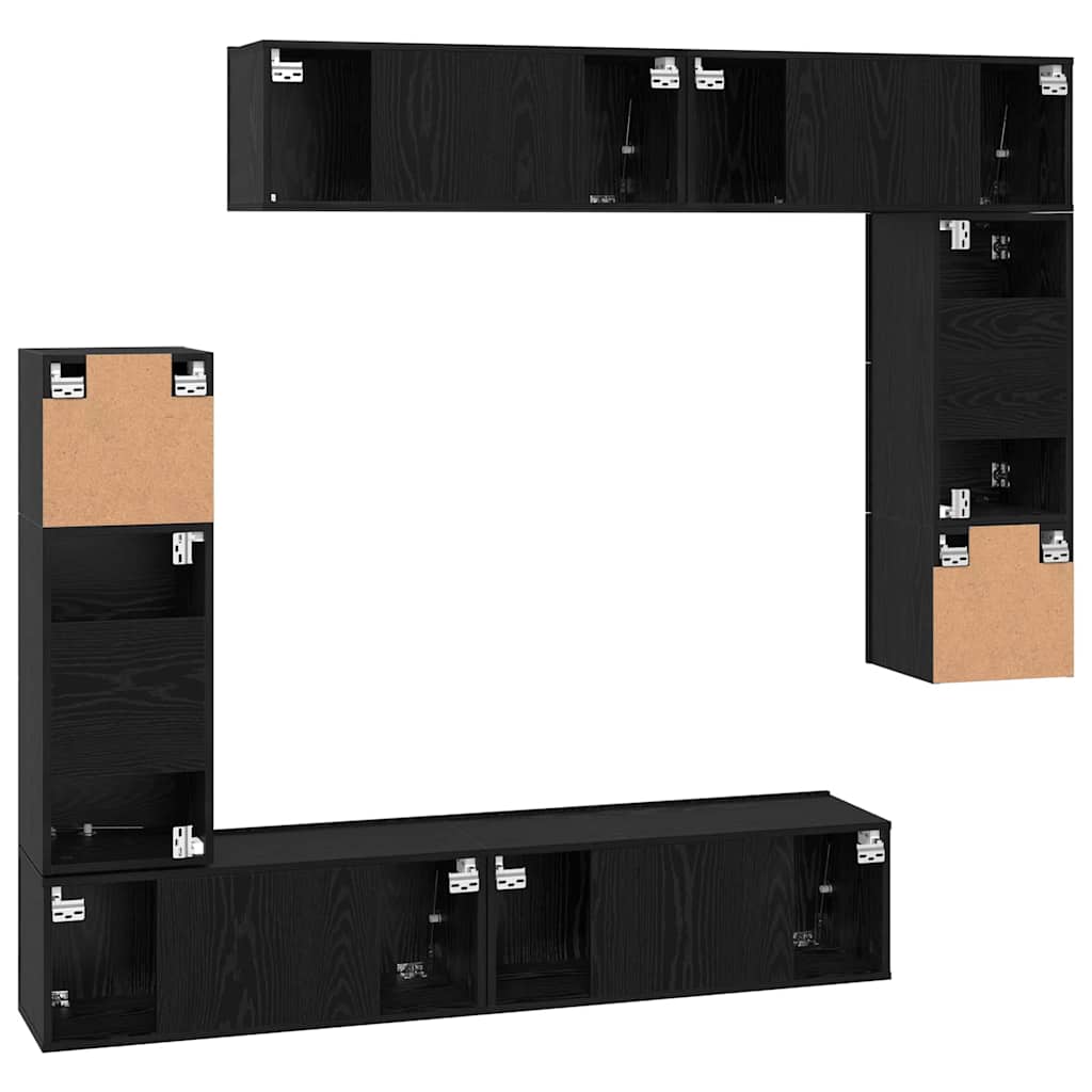 TV-Schrank-Set 8 pcs Schwarze Eiche 80 x 30 x 30 cm