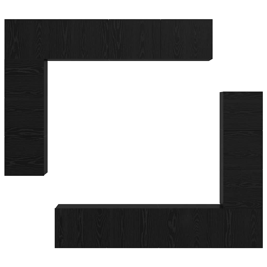 TV-Schrank-Set 8 pcs Schwarze Eiche 80 x 30 x 30 cm