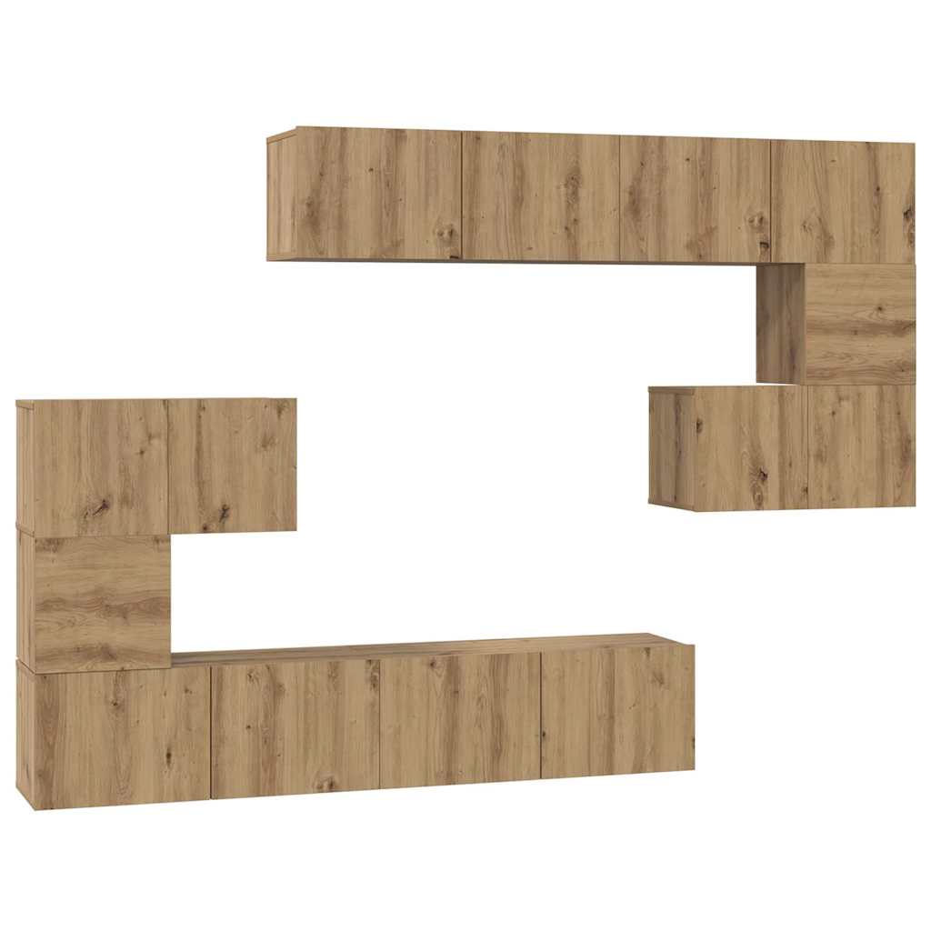 TV-Schrank-Set 8 pcs Eiche handwerklich 80 x 30 x 30 cm