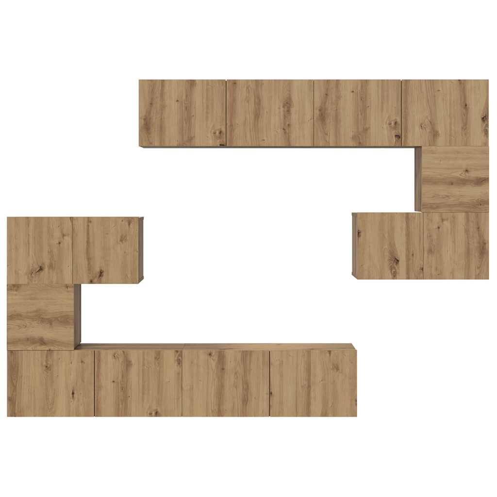 TV-Schrank-Set 8 pcs Eiche handwerklich 80 x 30 x 30 cm