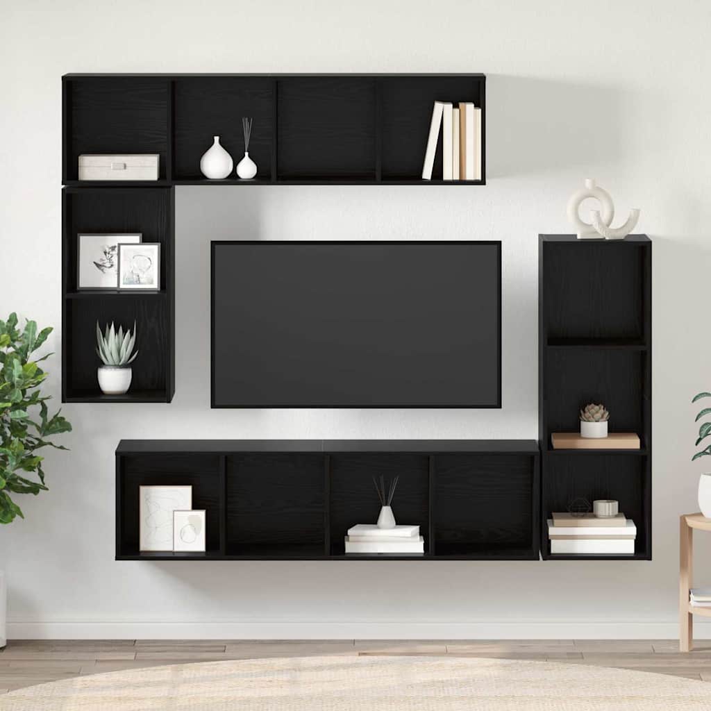 TV-Schrank-Set 4 pcs Schwarze Eiche 37 x 37 x 142,5 cm