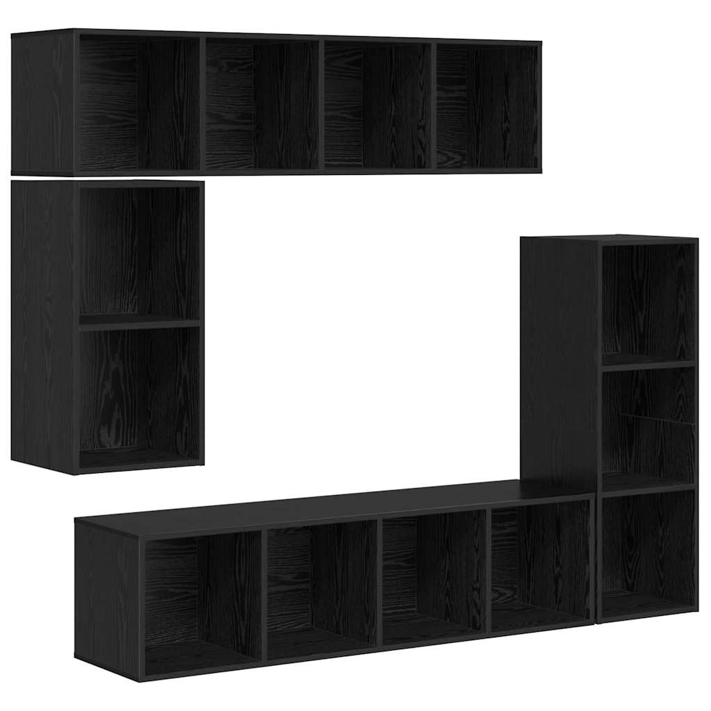 TV-Schrank-Set 4 pcs Schwarze Eiche 37 x 37 x 142,5 cm