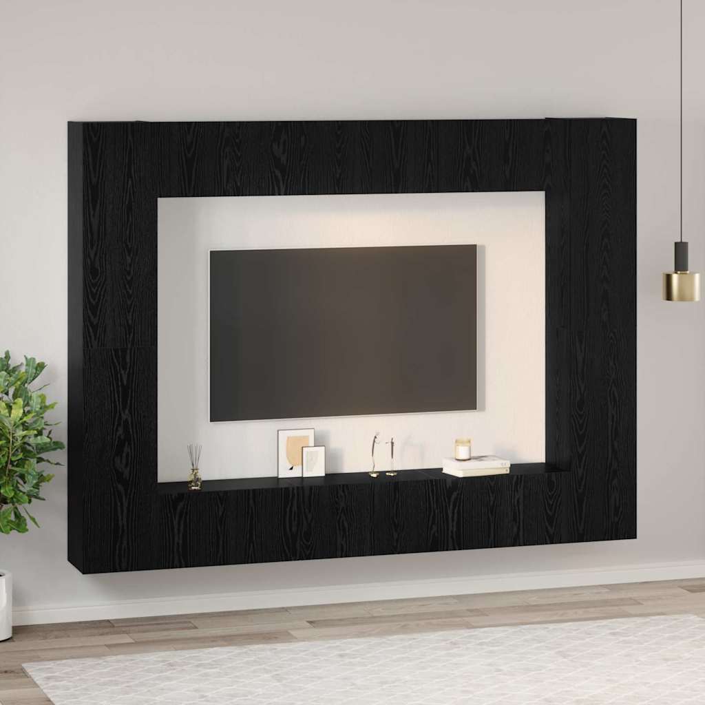 TV-Schrank-Set 10 pcs Schwarze Eiche Mittel 30,5 x 30 x 90 cm