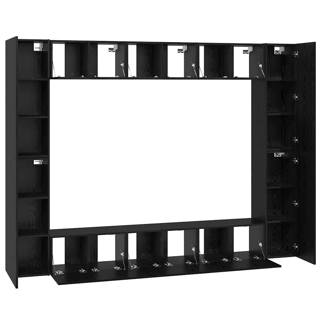 TV-Schrank-Set 10 pcs Schwarze Eiche Mittel 30,5 x 30 x 90 cm