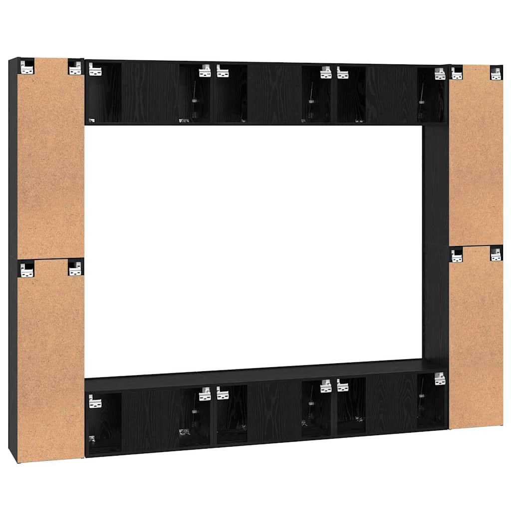 TV-Schrank-Set 10 pcs Schwarze Eiche Mittel 30,5 x 30 x 90 cm