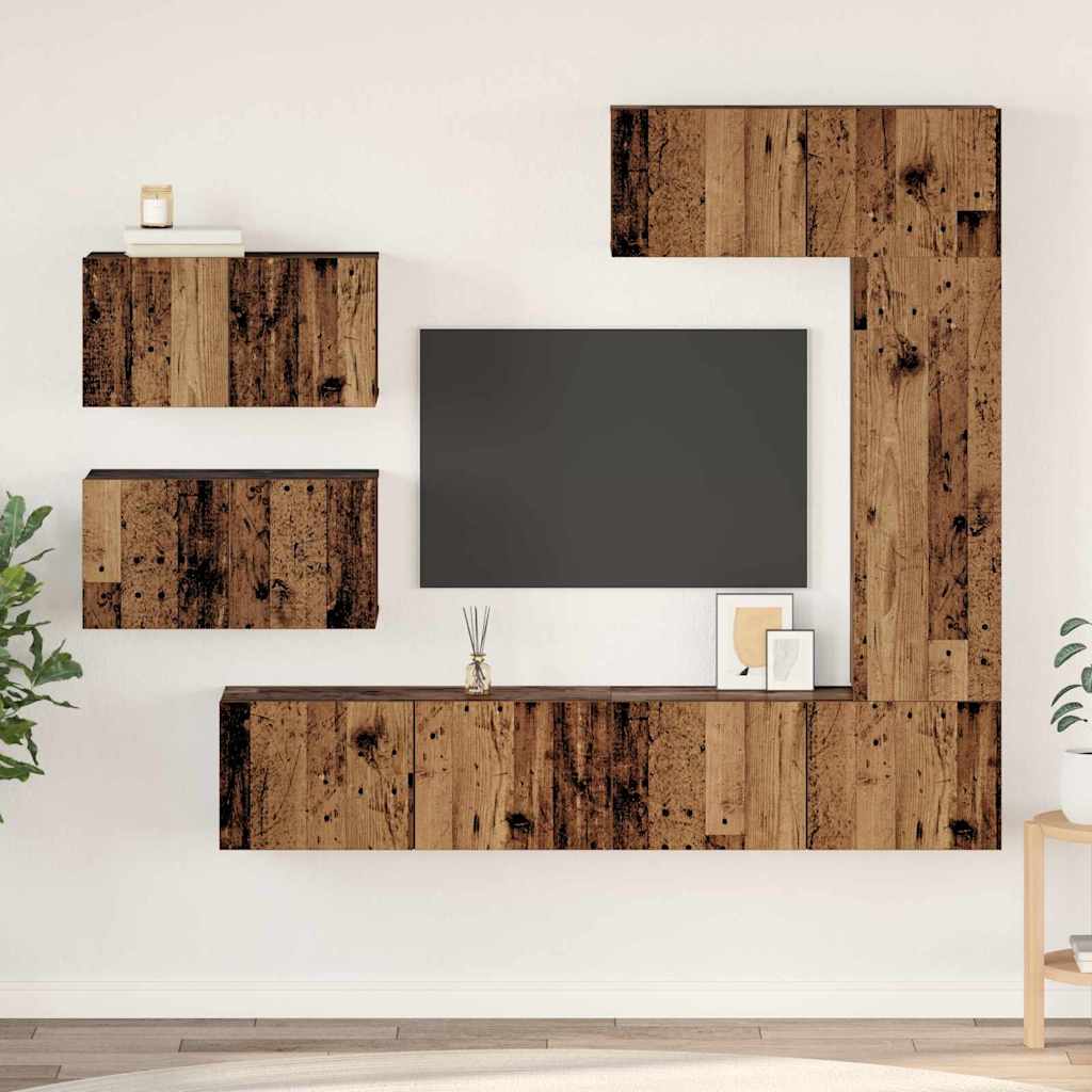 TV-Schrank-Set 6 pcs Altholz 30,5 x 30 x 90 cm Holzwerkstoff