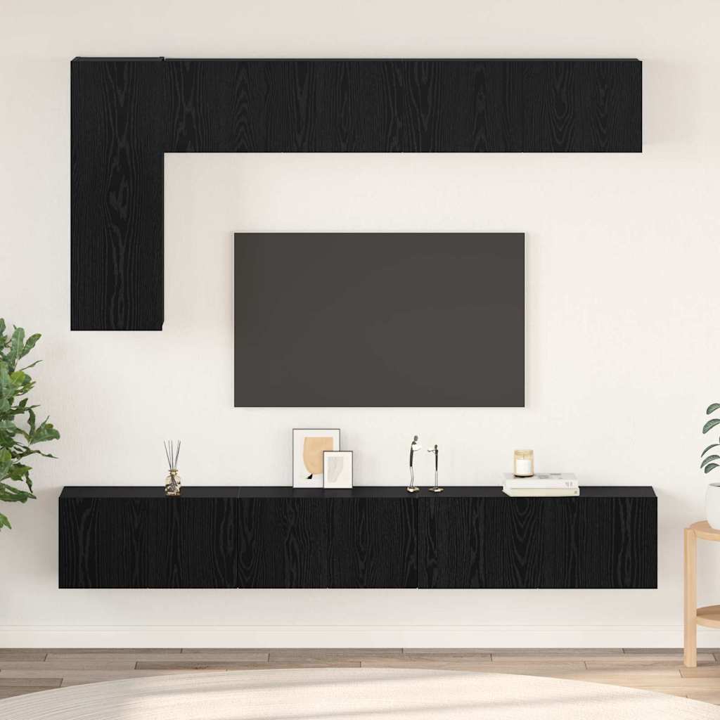 TV-Schrank-Set 6 pcs Schwarze Eiche 30,5 x 30 x 90 cm