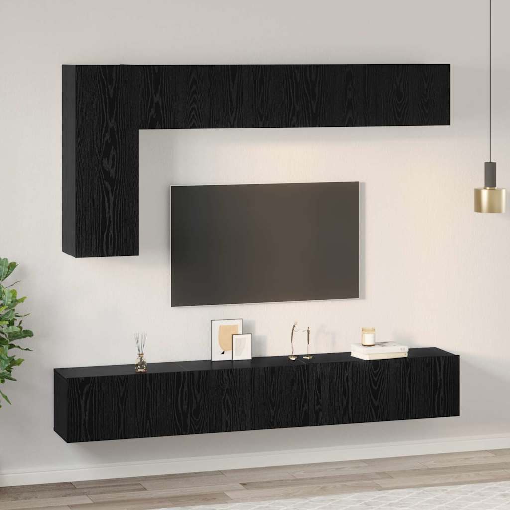 TV-Schrank-Set 6 pcs Schwarze Eiche 30,5 x 30 x 90 cm
