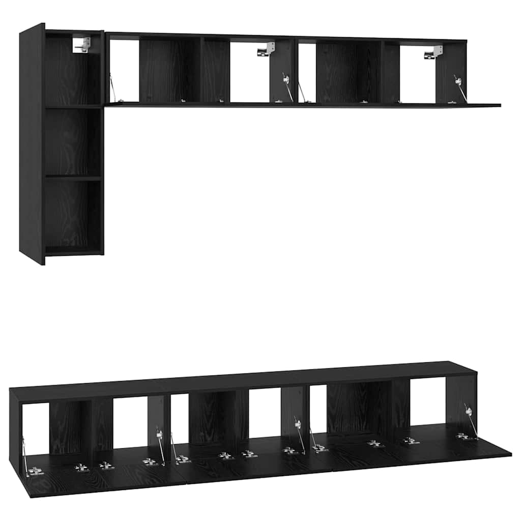 TV-Schrank-Set 6 pcs Schwarze Eiche 30,5 x 30 x 90 cm