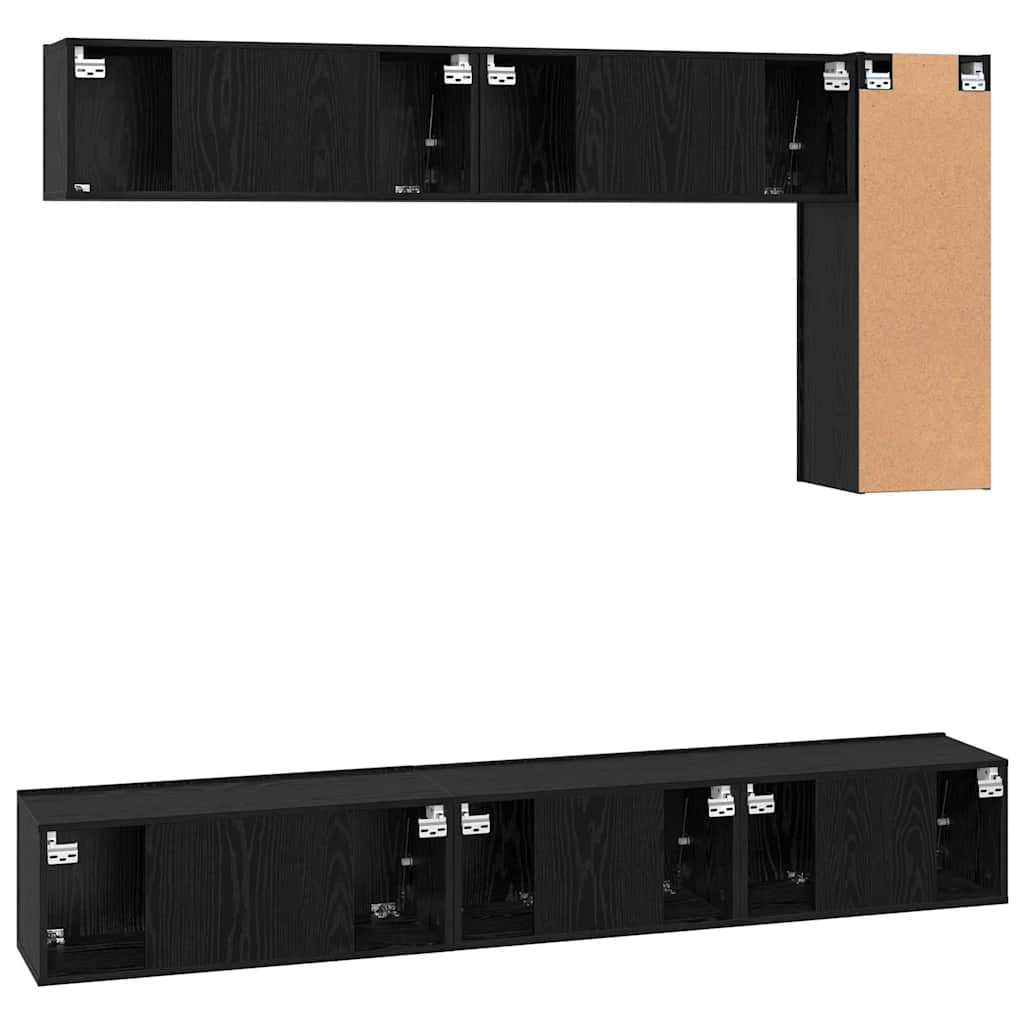 TV-Schrank-Set 6 pcs Schwarze Eiche 30,5 x 30 x 90 cm