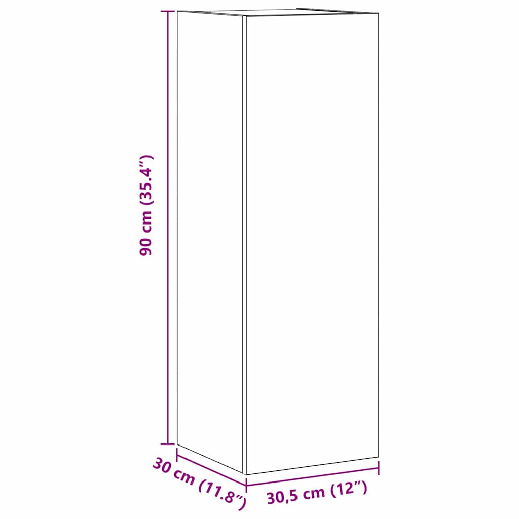 TV-Schrank-Set 4 pcs Schwarze Eiche 30,5 x 30 x 90 cm