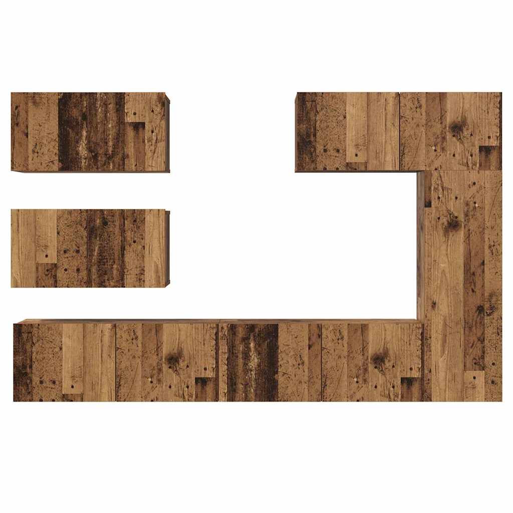 TV-Schrank-Set 6 pcs Altholz 30,5 x 30 x 90 cm Holzwerkstoff