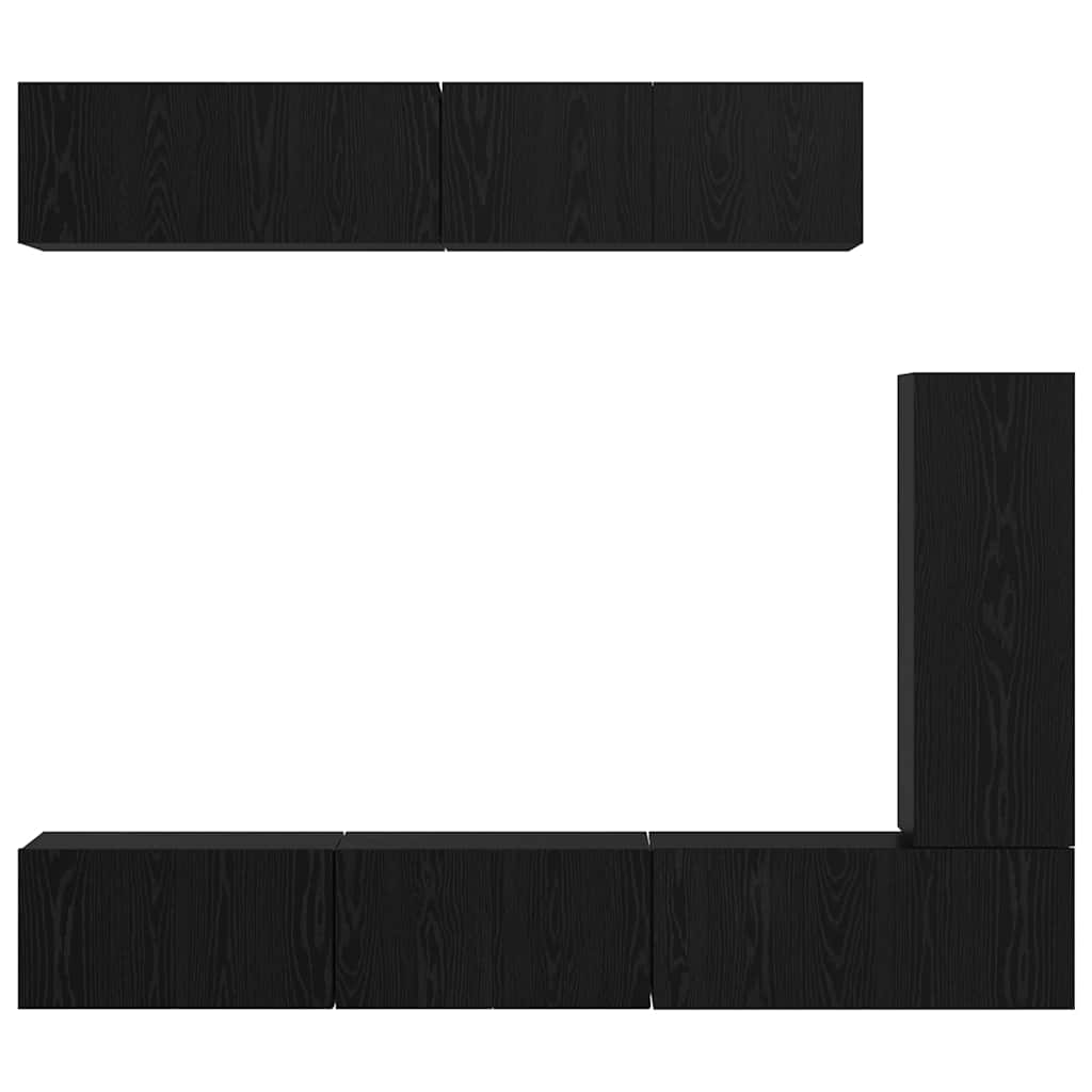 TV-Schrank-Set 6 pcs Schwarze Eiche 30,5 x 30 x 90 cm