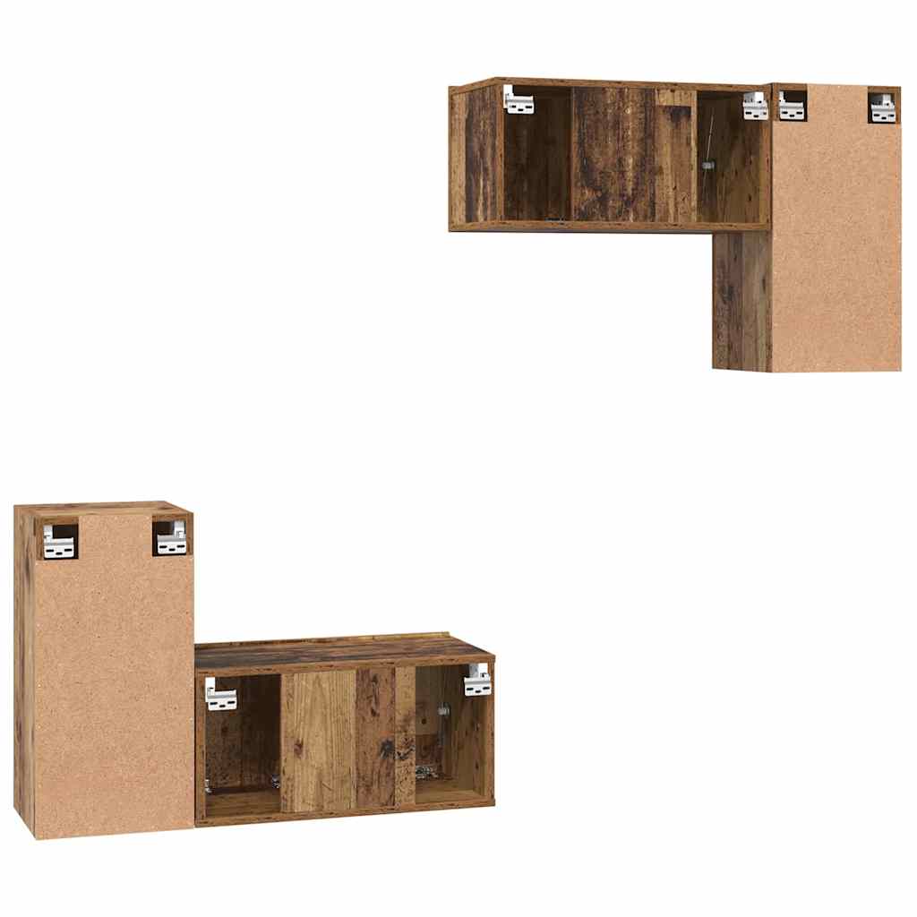 TV-Schrank-Set 4 pcs Altholz 60 x 30 x 30 cm Holzwerkstoff