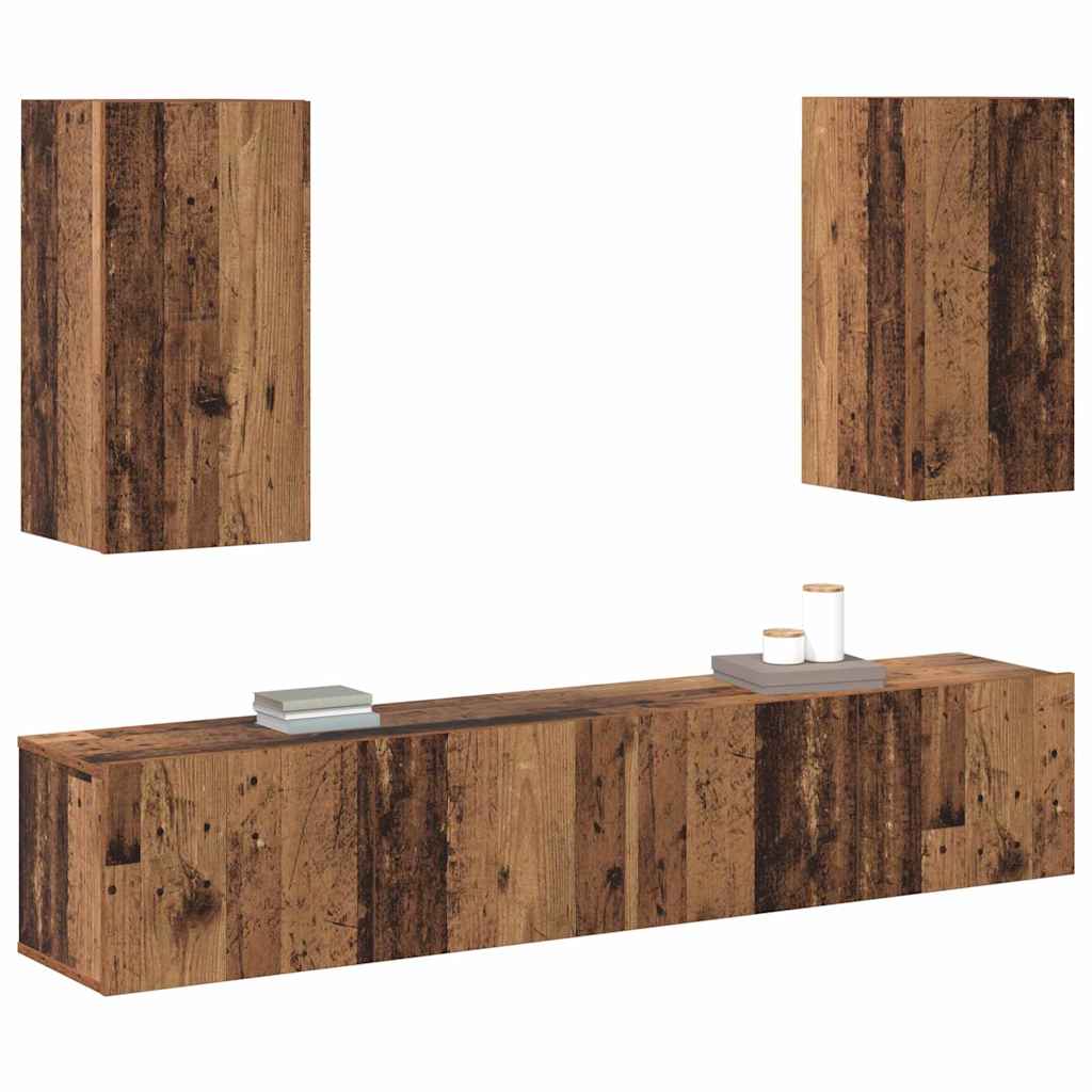 TV-Schrank-Set 4 pcs Altholz 160 x 30 x 30 cm Holzwerkstoff