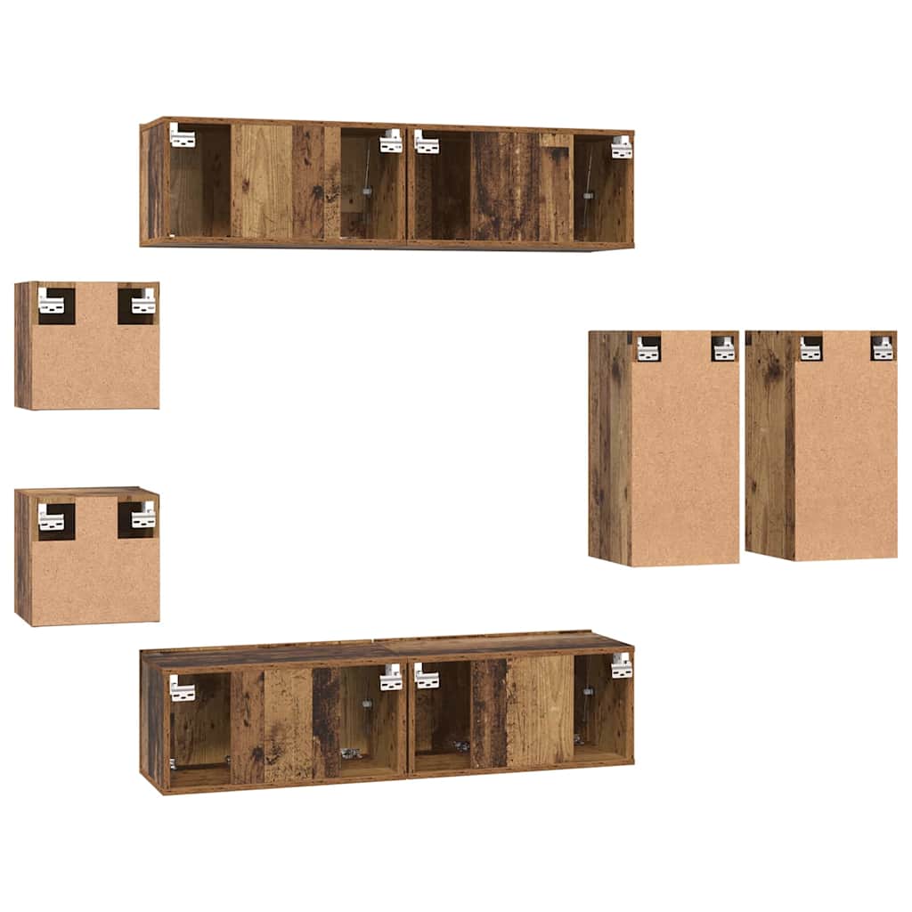 TV-Schrank-Set 8 pcs Altholz 30,5 x 30 x 60 cm Holzwerkstoff