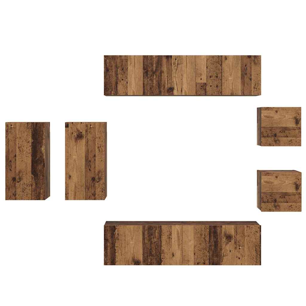 TV-Schrank-Set 8 pcs Altholz 30,5 x 30 x 60 cm Holzwerkstoff
