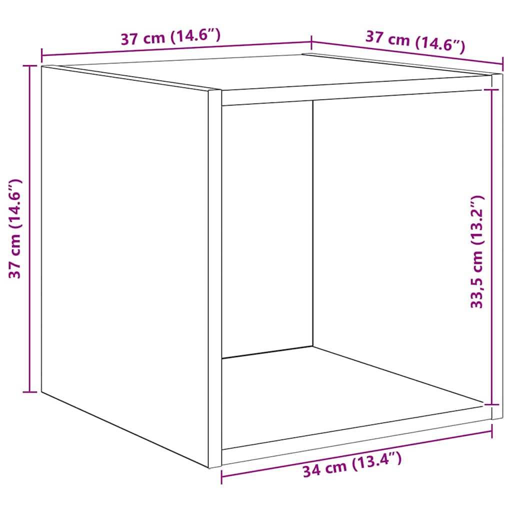 TV-Schrank-Set 4 pcs Schwarze Eiche 37 x 37 x 72 cm